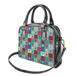 Retro Nautical Patchwork Pattern Print Shoulder Handbag