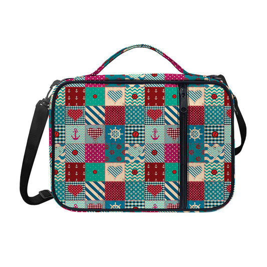 Retro Nautical Patchwork Pattern Print Shoulder Strap Bible Bag