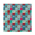 Retro Nautical Patchwork Pattern Print Silk Bandana