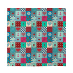 Retro Nautical Patchwork Pattern Print Silk Bandana