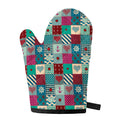 Retro Nautical Patchwork Pattern Print Single Oven Mitt