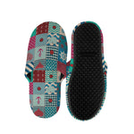 Retro Nautical Patchwork Pattern Print Slippers