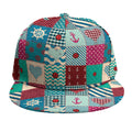 Retro Nautical Patchwork Pattern Print Snapback Cap