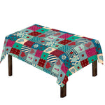 Retro Nautical Patchwork Pattern Print Tablecloth