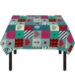 Retro Nautical Patchwork Pattern Print Tablecloth