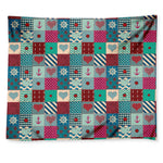 Retro Nautical Patchwork Pattern Print Tapestry