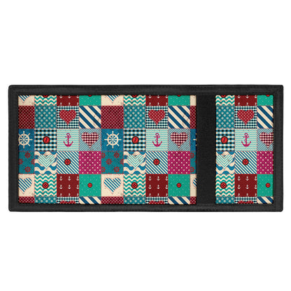 Retro Nautical Patchwork Pattern Print Trifold Wallet