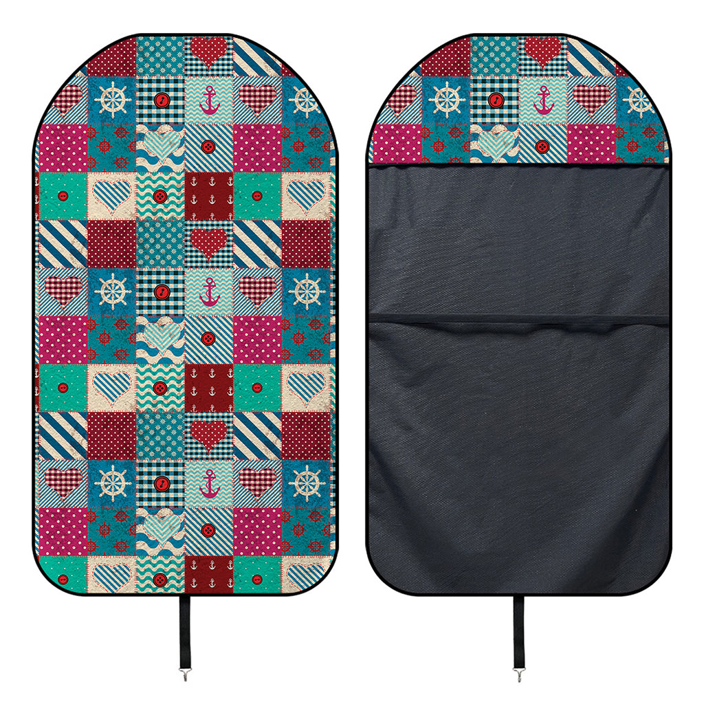 Retro Nautical Patchwork Pattern Print Waterproof Car Seat Cover