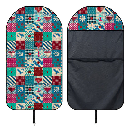 Retro Nautical Patchwork Pattern Print Waterproof Car Seat Cover