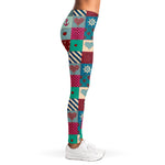 Retro Nautical Patchwork Pattern Print Women's Leggings