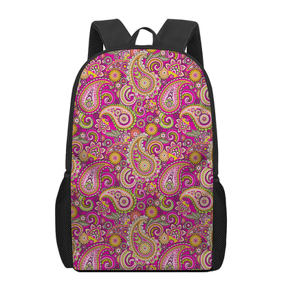 Retro Paisley Pattern Print 17 Inch Backpack