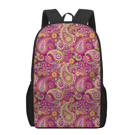 Retro Paisley Pattern Print 17 Inch Backpack