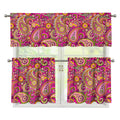 Retro Paisley Pattern Print 3 Piece Kitchen Curtains