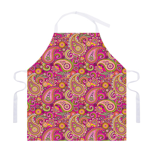 Retro Paisley Pattern Print Adjustable Apron