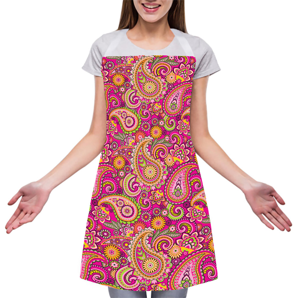 Retro Paisley Pattern Print Adjustable Apron