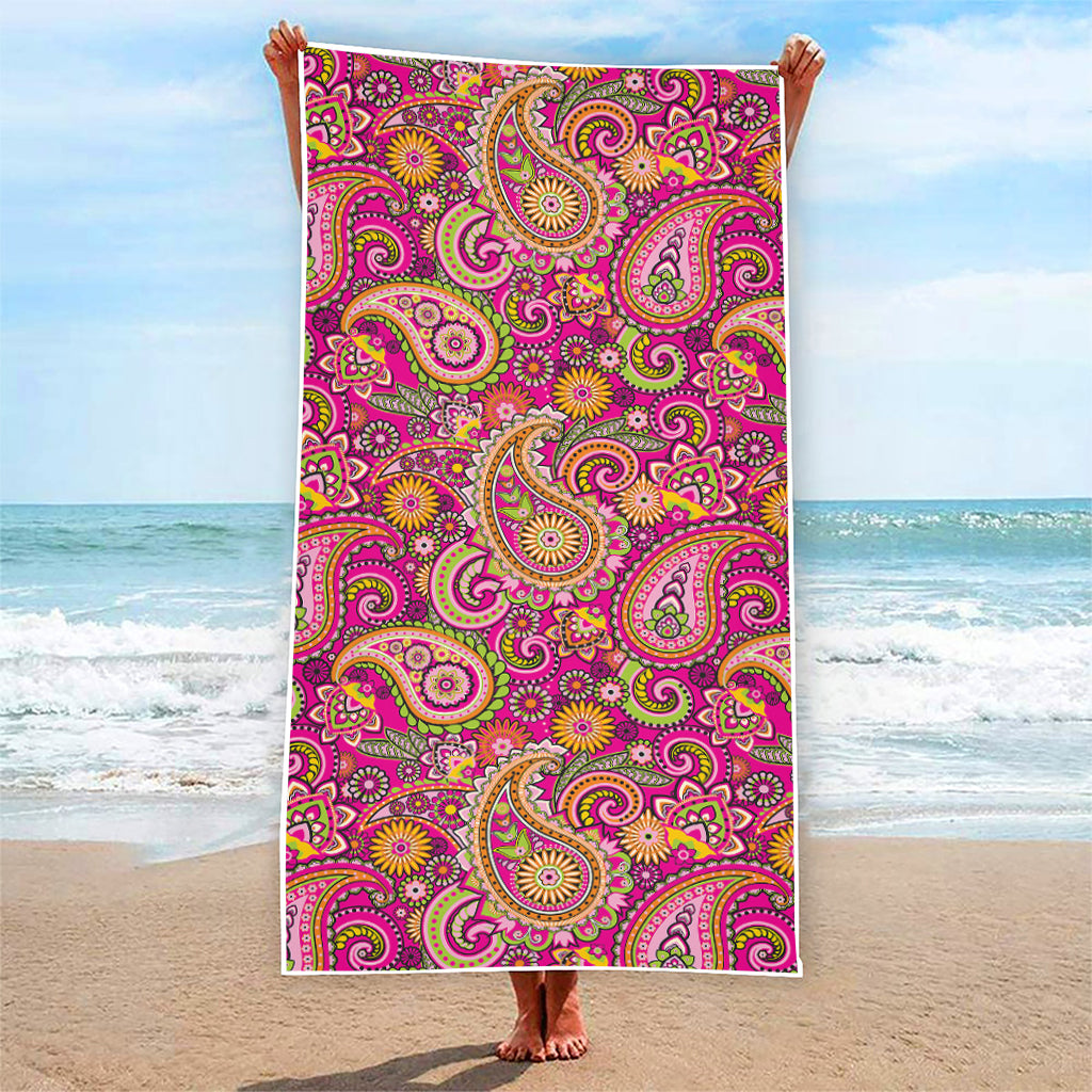 Retro Paisley Pattern Print Beach Towel