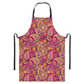 Retro Paisley Pattern Print Bib Apron With Pocket