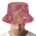 Retro Paisley Pattern Print Bucket Hat