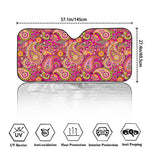 Retro Paisley Pattern Print Car Windshield Sun Shade