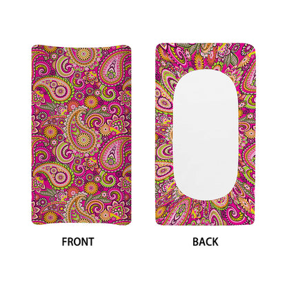 Retro Paisley Pattern Print Changing Pad Cover