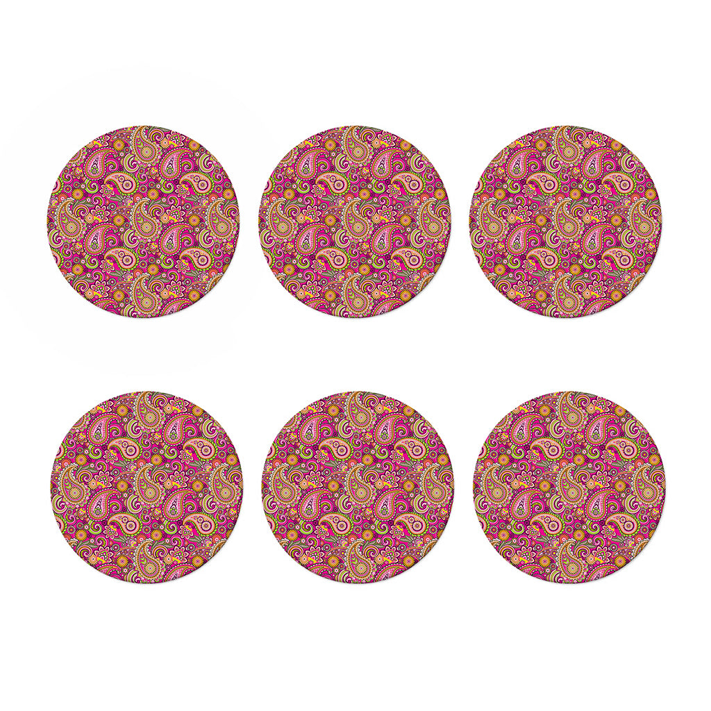 Retro Paisley Pattern Print Coaster Set