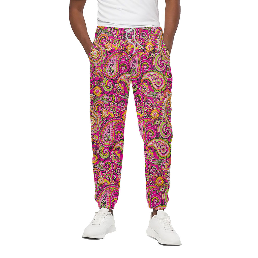 Retro Paisley Pattern Print Cotton Pants