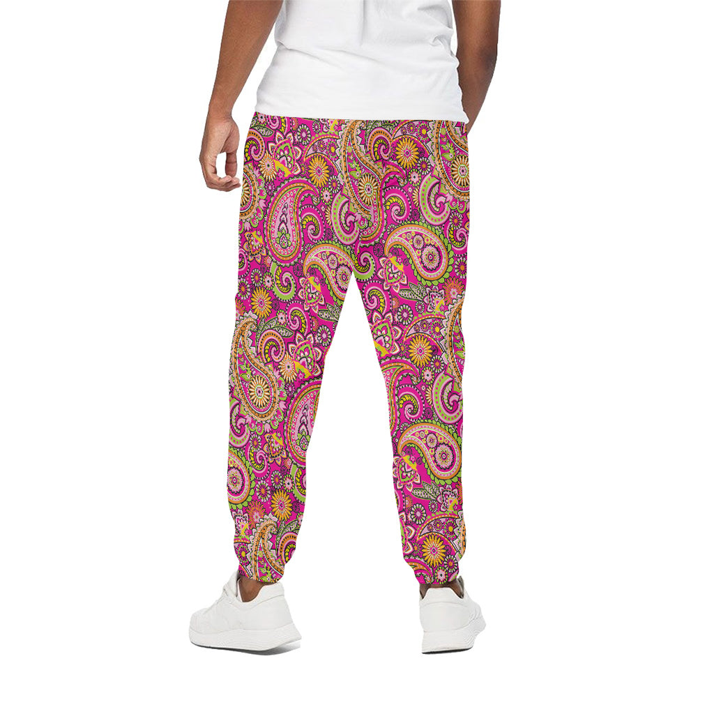 Retro Paisley Pattern Print Cotton Pants