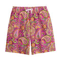 Retro Paisley Pattern Print Cotton Shorts