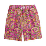 Retro Paisley Pattern Print Cotton Shorts