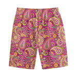 Retro Paisley Pattern Print Cotton Shorts