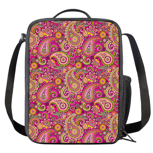 Retro Paisley Pattern Print Crossbody Lunch Bag