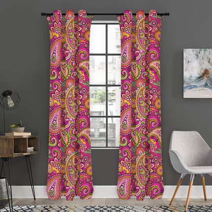 Retro Paisley Pattern Print Curtain