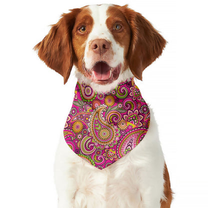 Retro Paisley Pattern Print Dog Bandana