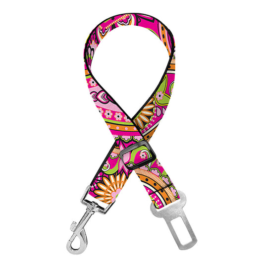 Retro Paisley Pattern Print Dog Seat Belt