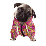 Retro Paisley Pattern Print Dog Zip Up Hoodie