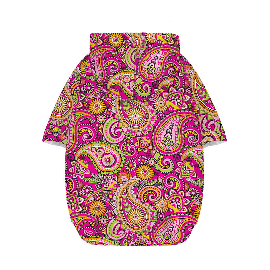 Retro Paisley Pattern Print Dog Zip Up Hoodie