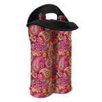 Retro Paisley Pattern Print Double Neoprene Wine Tote