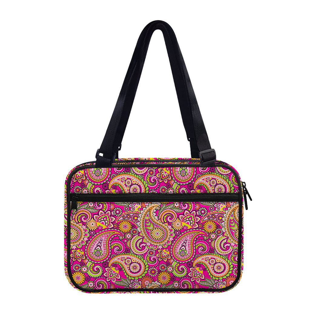 Retro Paisley Pattern Print Double Strap Bible Bag