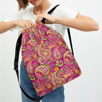 Retro Paisley Pattern Print Drawstring Backpack