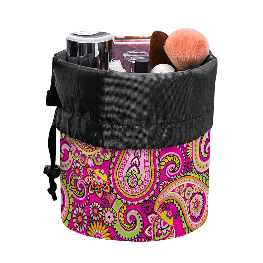 Retro Paisley Pattern Print Drawstring Makeup Bag