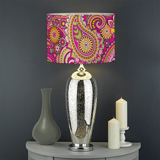 Retro Paisley Pattern Print Drum Lamp Shade