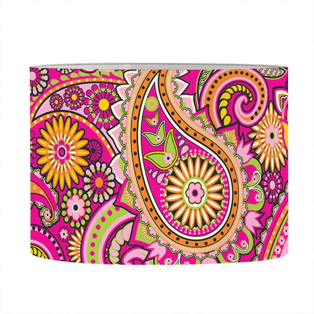 Retro Paisley Pattern Print Drum Lamp Shade