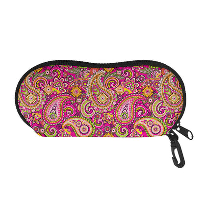 Retro Paisley Pattern Print Glasses Case