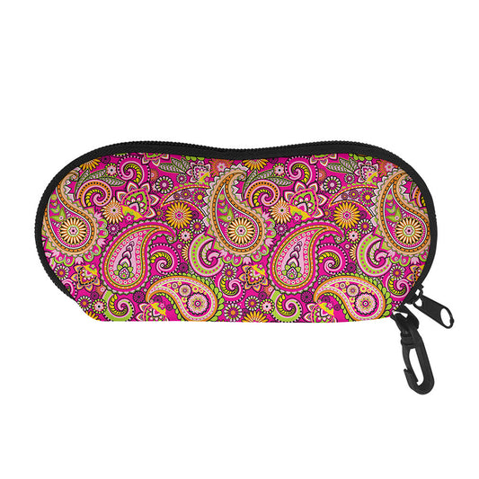 Retro Paisley Pattern Print Glasses Case
