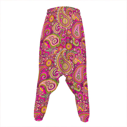 Retro Paisley Pattern Print Hammer Pants
