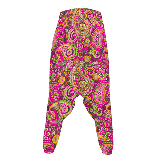 Retro Paisley Pattern Print Hammer Pants
