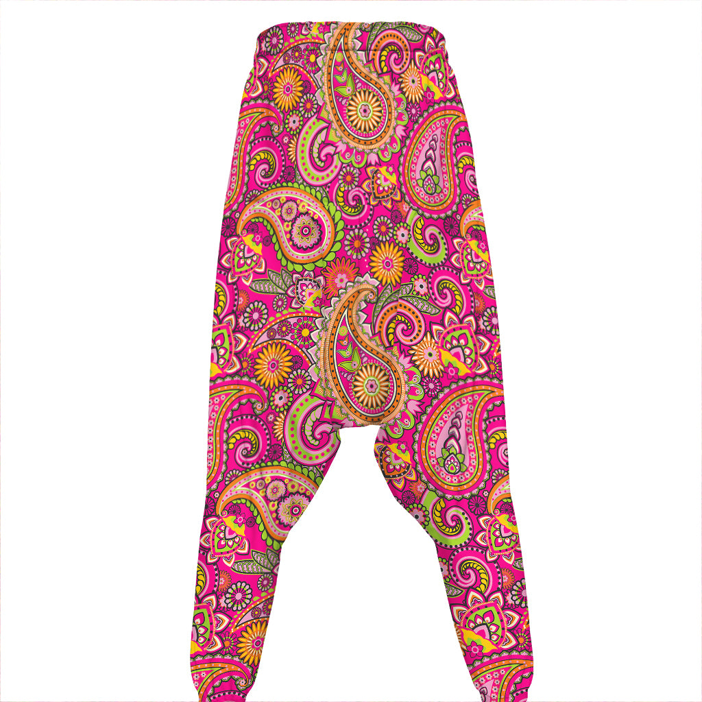 Retro Paisley Pattern Print Hammer Pants