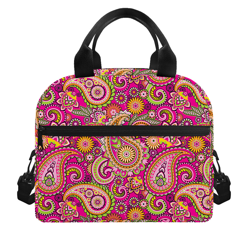 Retro Paisley Pattern Print Insulated Lunch Bag