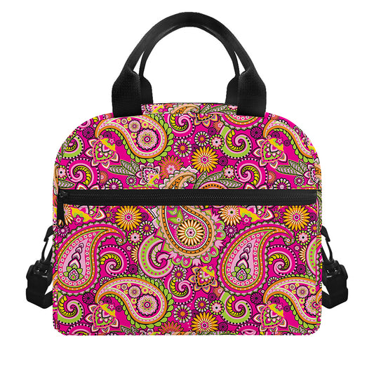 Retro Paisley Pattern Print Insulated Lunch Bag