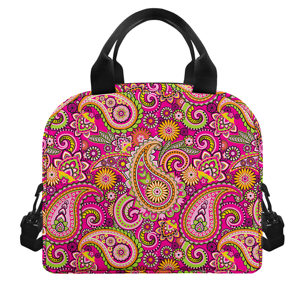 Retro Paisley Pattern Print Insulated Lunch Bag